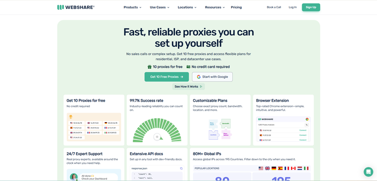 difference between datacenter and residential proxies - Webshare homepage